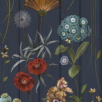 Belgravia 4771 Vliestapete Holzoptik Floral Blau Waschbar Matt Papier Neu