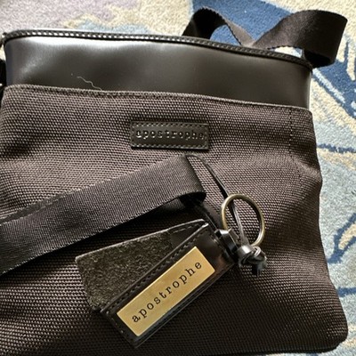 Apostrophe Brown Shoulder Bag Flap Closure Leather Trim