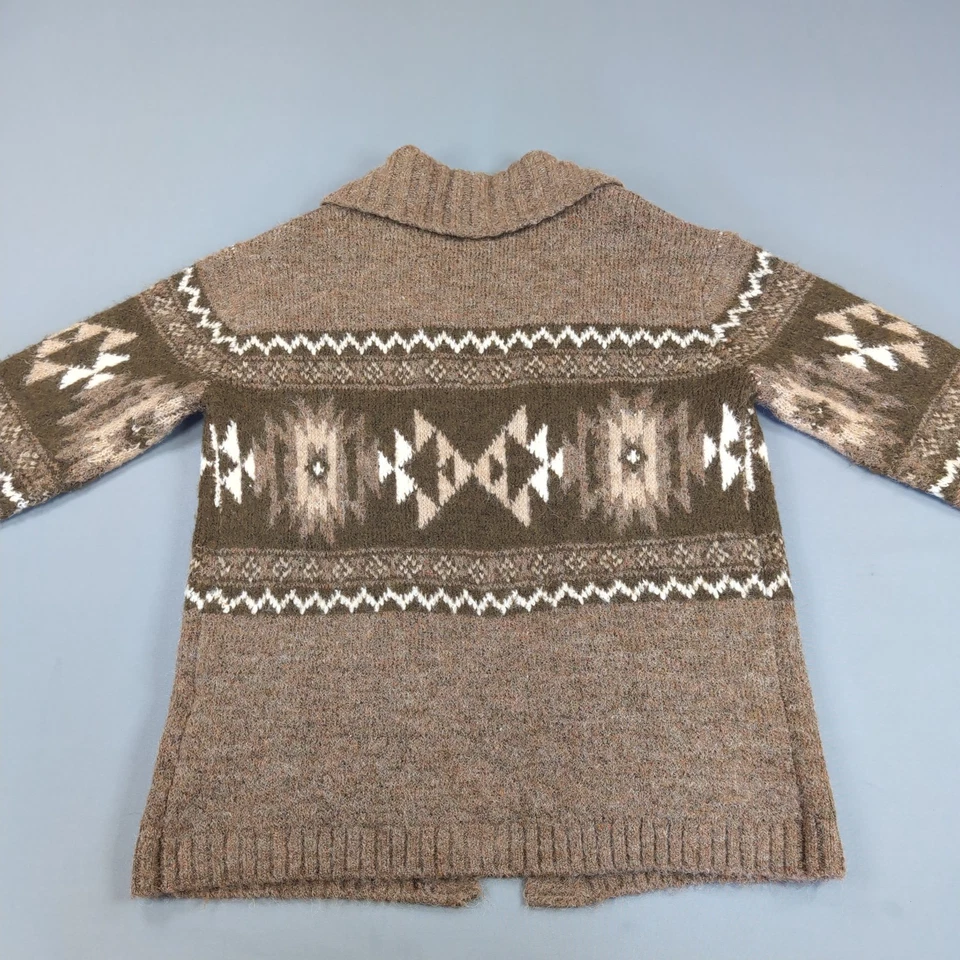 Volcom Aw Peow Open Cardigan knit Womens Extra Small Brown Hazelnut Wool Blend - Image 2 of 4