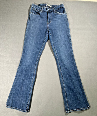 Levis Womens Jeans 725 High Rise Boot Cut Dark Wash 29x32 Denim Stretch 