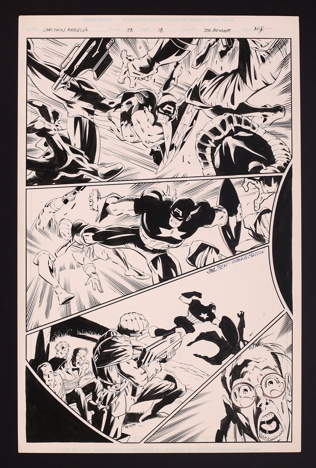 Original Art from Captain America #9 (1997), Pg 18 by Joe Bennett & Mark McKenna Comic Art