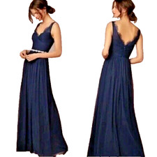 Anthropologie BHLDN Hitherto Fleur Lace Maxi Dress NWT Women’s Size 16 Navy