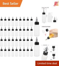 40 Pack Plastic Squeeze Bottles 1oz HDPE Leakproof Twist Top for Cooking
