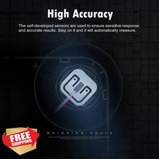 NUTRI FIT Digital Bathroom Scale Jet Black, 330lb/150kg, Backlit LCD