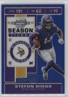 2019 Panini Contenders Optic Season Ticket Blue Prizm 18/99 Stefon Diggs #57 gy9