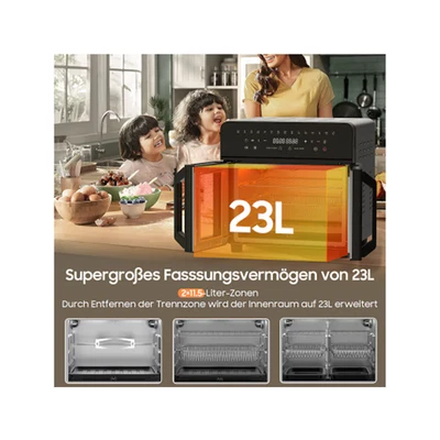 Iceagle Heißluftfritteuse 23L Dual Zone - XXL Airfryer mit French Door
