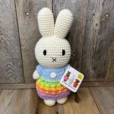 Just Dutch Miffy Handmade Crochet Organic Cotton Doll Rainbow Dress Nijntje