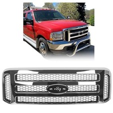 Front Grille Compatible with Ford 1999-2004 F250 F350 Super Duty 2000 Silvery