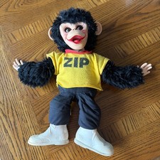 Vintage Zip The Monkey Rubber Face 16 Rushton Co. Plush Doll