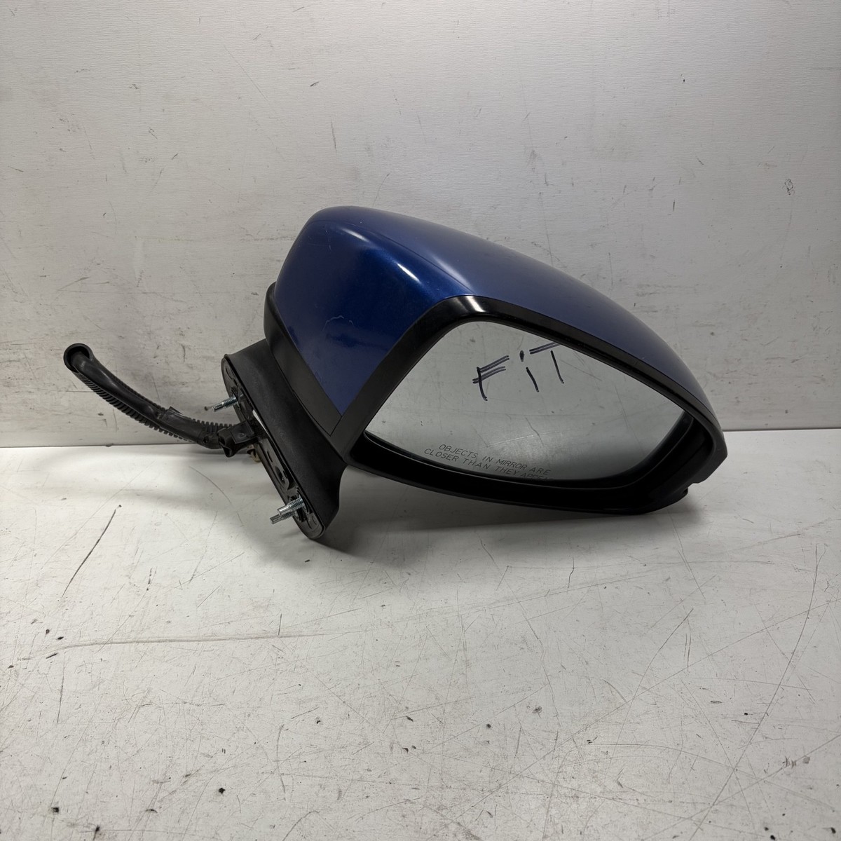 ぷるん 15-17 Honda Fit EX Right Passenger Door Mirror Blue 76208-T5R-A31