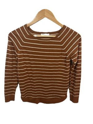 Staccato Women s Rust Brown Striped Lightweight Sweater Size Small