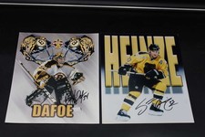 Byron Dafoe/Steve Heinze Signed 8x10 Photo Lot Boston Bruins Autograph ZJ22377