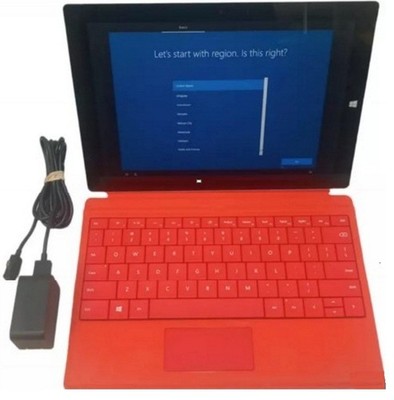 Microsoft Surface 3 Tablet, Full-HD Touchscreen, 4GB RAM, + keyboard (RED),Win11