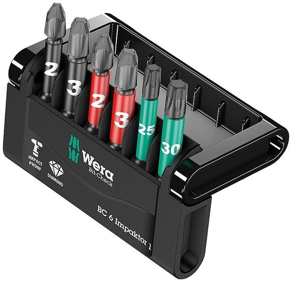 Wera Bit-Set 6-Tlg. Phillips Pozidriv Torx F. Kraftschrauber-image