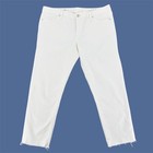 GAP 1969 Real Straight Jeans Damen 33r weiß roher Saum Baumwollmischung TOP