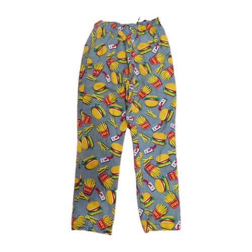 UA Chef Cotton Pants Burgers & French Fries Multicolor Size S EUC
