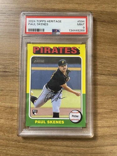 2024 Topps Heritage High Number Paul Skenes Rookie #594 PSA 9 Pirates