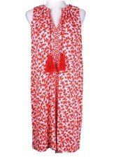 MICHAEL Michael Kors Shift Dress Sleeveless Tassel Red White Colorful Size Small