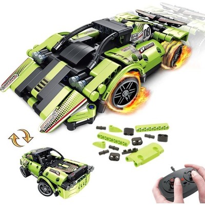 2-in-1 RC Racer Building Toys, Snap-Together Engineering Kit for Kids Ages 6+