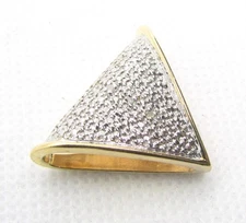 Gold Over 925 Sterling Silver Diamond Triangle Slide Pendant 25.3x20.2mm~ 3.5g