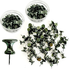 60Pcs Metal Giant Push Pins Thumb Tacks Big Black Push Pins for Cork Board Offic