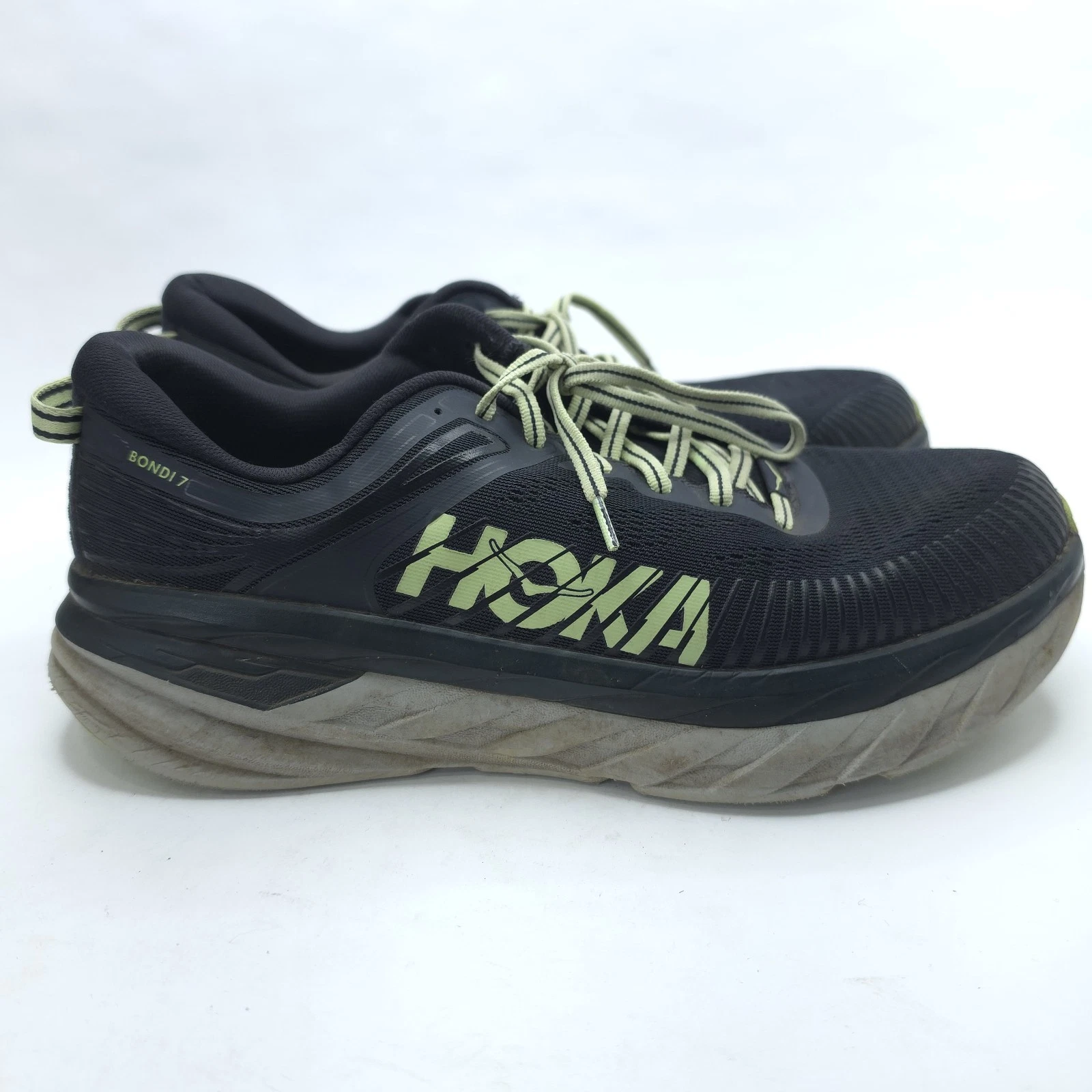 HOKA ONE ONE BONDI 7 MEN'S RUNNING SHOES BLUE GRAPHITE BUTTERFLY US 11.5