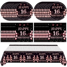 41Pcs 16Th Birthday Party Decorations for Girls Her, Rose Gold Birthday Supplies