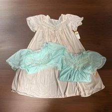 Silk Essence By Miss Elaine Sleep Gowns Sz Small Lightweight Sheer Set Of 3 NOS