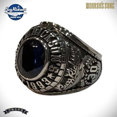 Buzz Rickson's 30th Anniversary Ring BR02745 Sterling Silber Saphir Größe US9,5