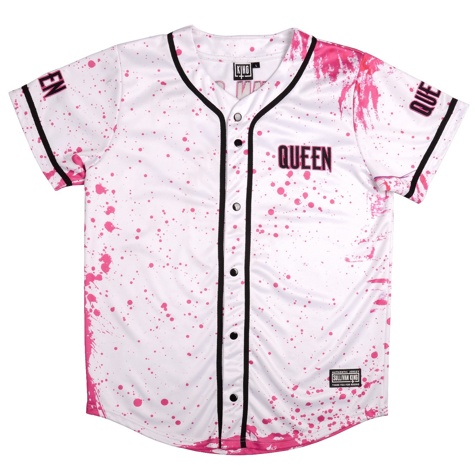 Queen Pink Blood Splatter Baseball Jersey