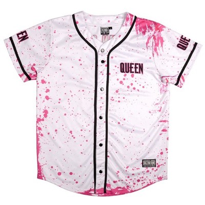 Sullivan King Queen Pink Blood Paint Splatter Baseball Jersey Adult Size Large