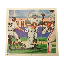 David Cone Joe Girardi Yankees Autographed Inscribed Litho All American Holo-2