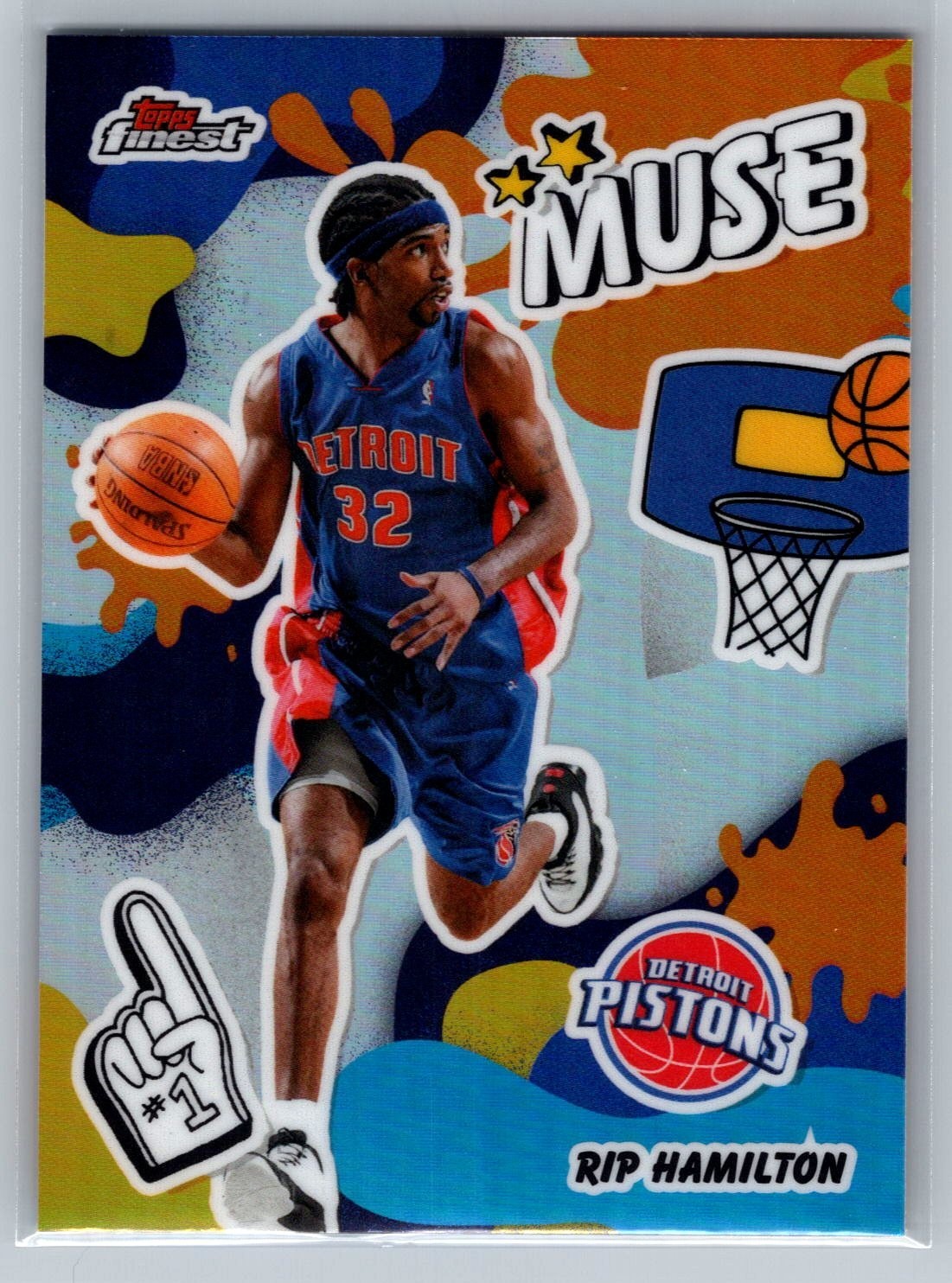 2025-26 Topps Finest Muse REFRACTOR #M-9 Rip Hamilton Detroit Pistons