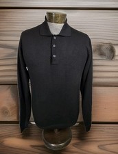 Ministry of Fashion Collared Sweater Mens XL Black Long Sleeve Tight Knit