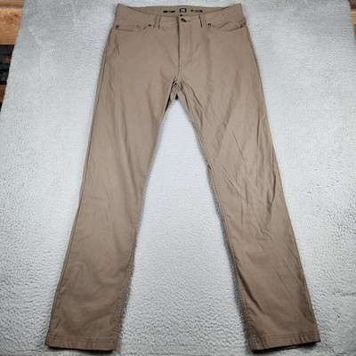 Prana Pants Mens 36x34 Brown Brion Slim Fit Chino Outdoors Trail Hiking