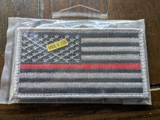 American Flag Thin Red Line FIREFIGHTER 3 Tactical Hook Loop PATCH Tactical
