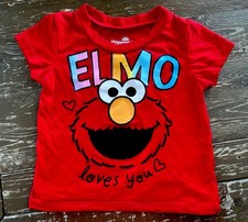 Sesame Street Red ELMO  Loves You  Toddler Girls 3T T-Shirt Shirt Top Polyester