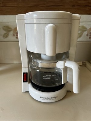 Proctor Silex A8004 4-Cup Coffee Maker Nonstick Plate Pause-and-Serve White