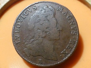 JETON ROYAL LOUIS XIV (BUSTE DROIT) 1687 A REPERTORIER ! 7 25gr !