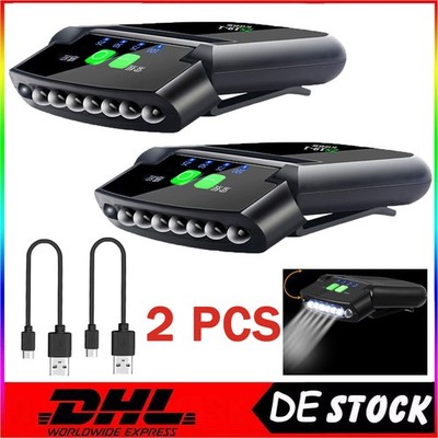 Cap-Hut Licht LED Taschenlampe mit Clip Wiederaufladbare Stirnlampe Taschenlampe