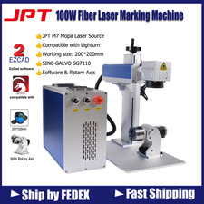 100W JPT M7 Mopa 200*200mm Fiber Laser Marking Machine & Rotary Axis