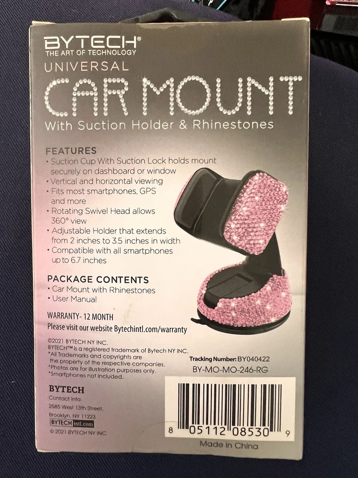 Bytech Universal Car Mount With Suction Holder & Rhinestone - Image 2 of 3