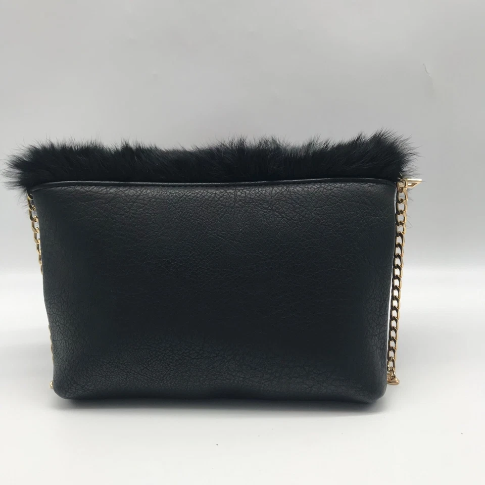 Vieta Black Fur Flap Penelope Crossbody Clutch - Image 2 of 4