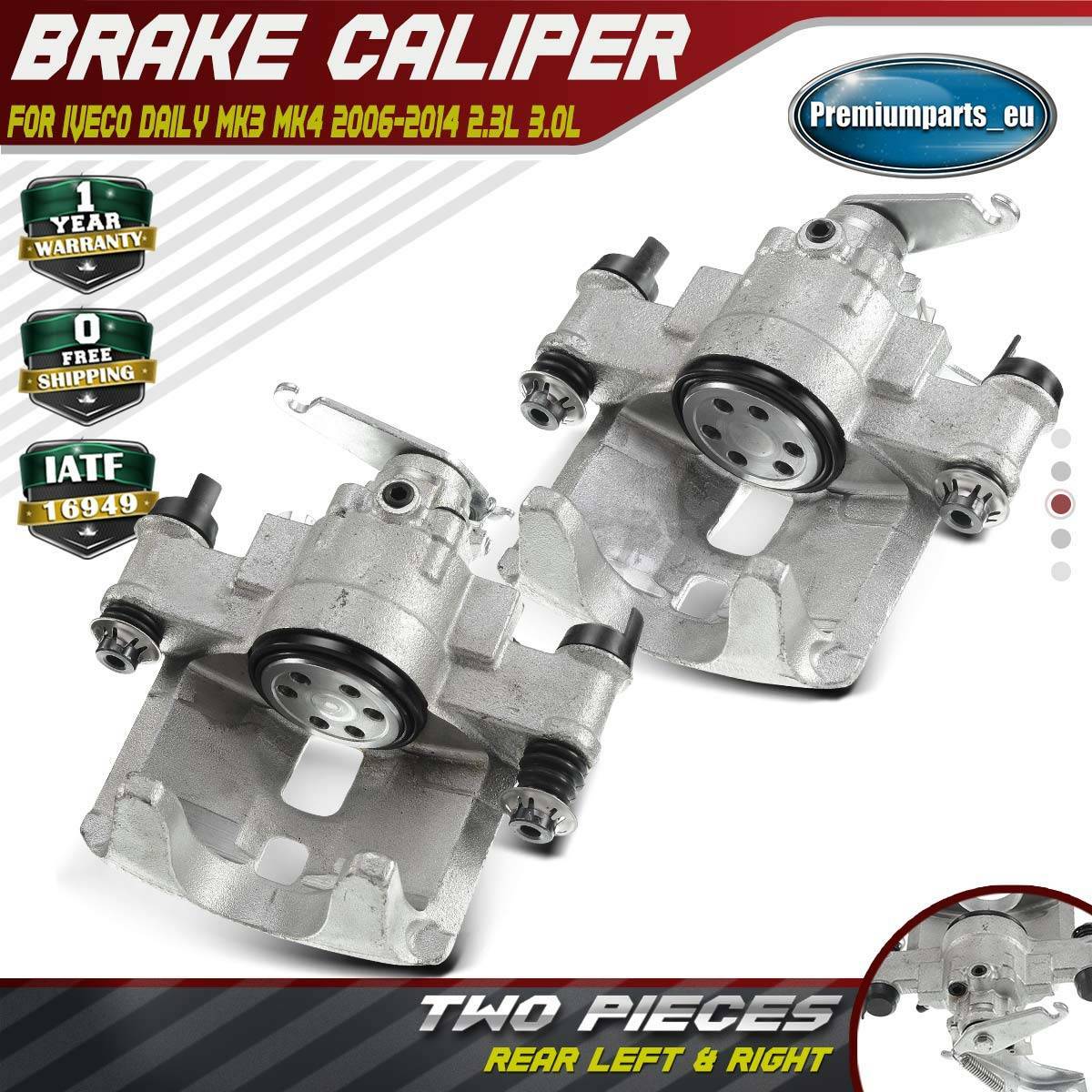 2x Brake Calipers Rear Left and Right for Iveco Daily MK 4/5 20062014