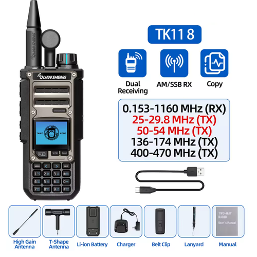 Quansheng Taiko Kong TK11 8 Walkie Talkie 10W Wielopasmowy analizator widma - Zdjęcie 23 z 40