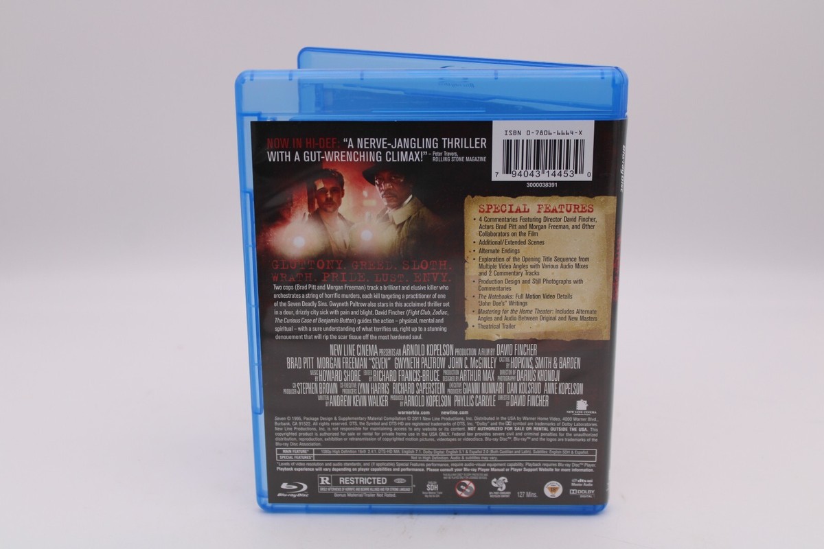 Seven 1995 Blu ray Se7en OOP Slipcover Brad Pitt Morgan Freeman | eBay