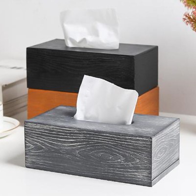 Retro Holz Gewebe Aufbewahrung Box Halter Papier Serviette Spender