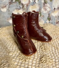 Doll Leather Shoes Boots 2 5/8x1" Antique German Kestner K R French Bebe S H DEP