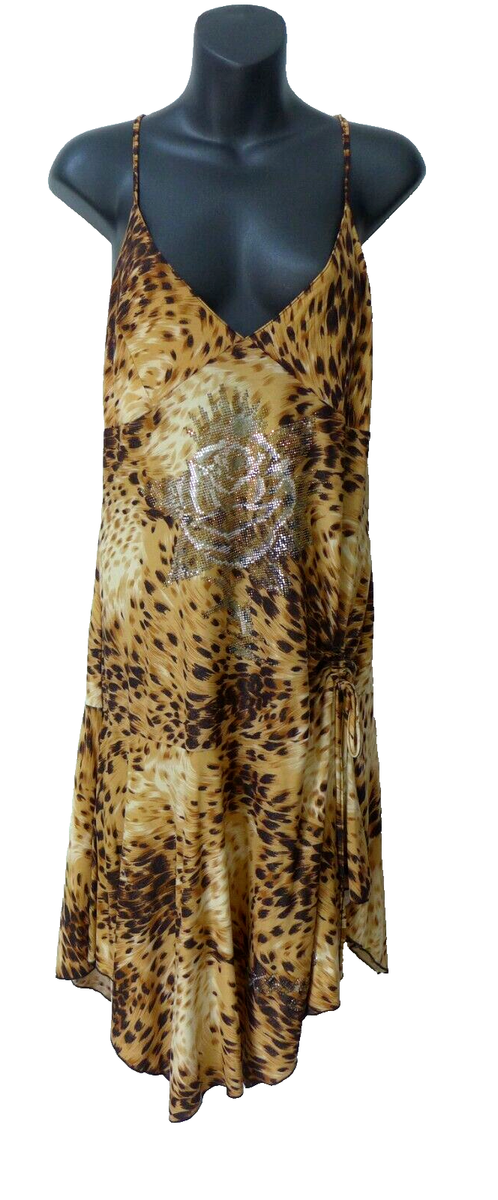 brown ed hardy dress Ed Hardy Y2K Bling Dress (S) – Holy Thrift