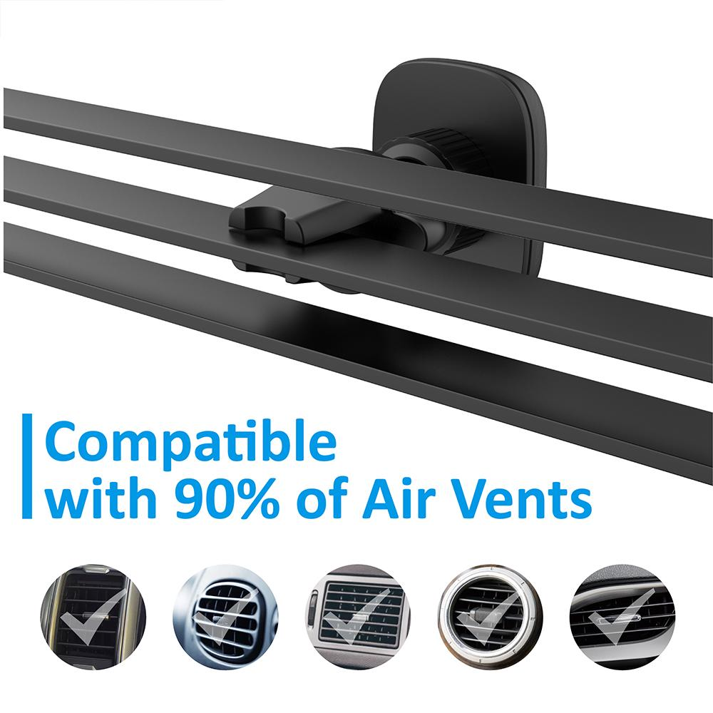 N NEWTOP Supporto ST14 Pinza Nero Porta Telefono Bocchette Aria Macchina Chiusura Sicura da Auto Camper Camion Stand Reggi Universale per Cellulare Smartphone Telefono GPS Navigatore
